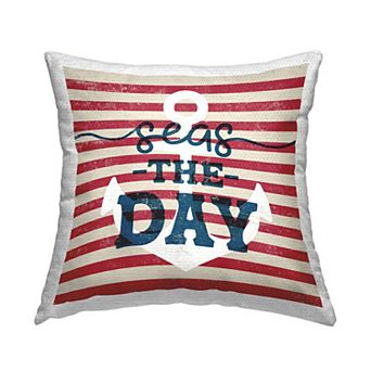Stupell Home Decor Seas The Day Anchor Throw Pillow