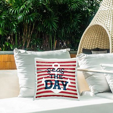 Stupell Home Decor Seas The Day Anchor Throw Pillow