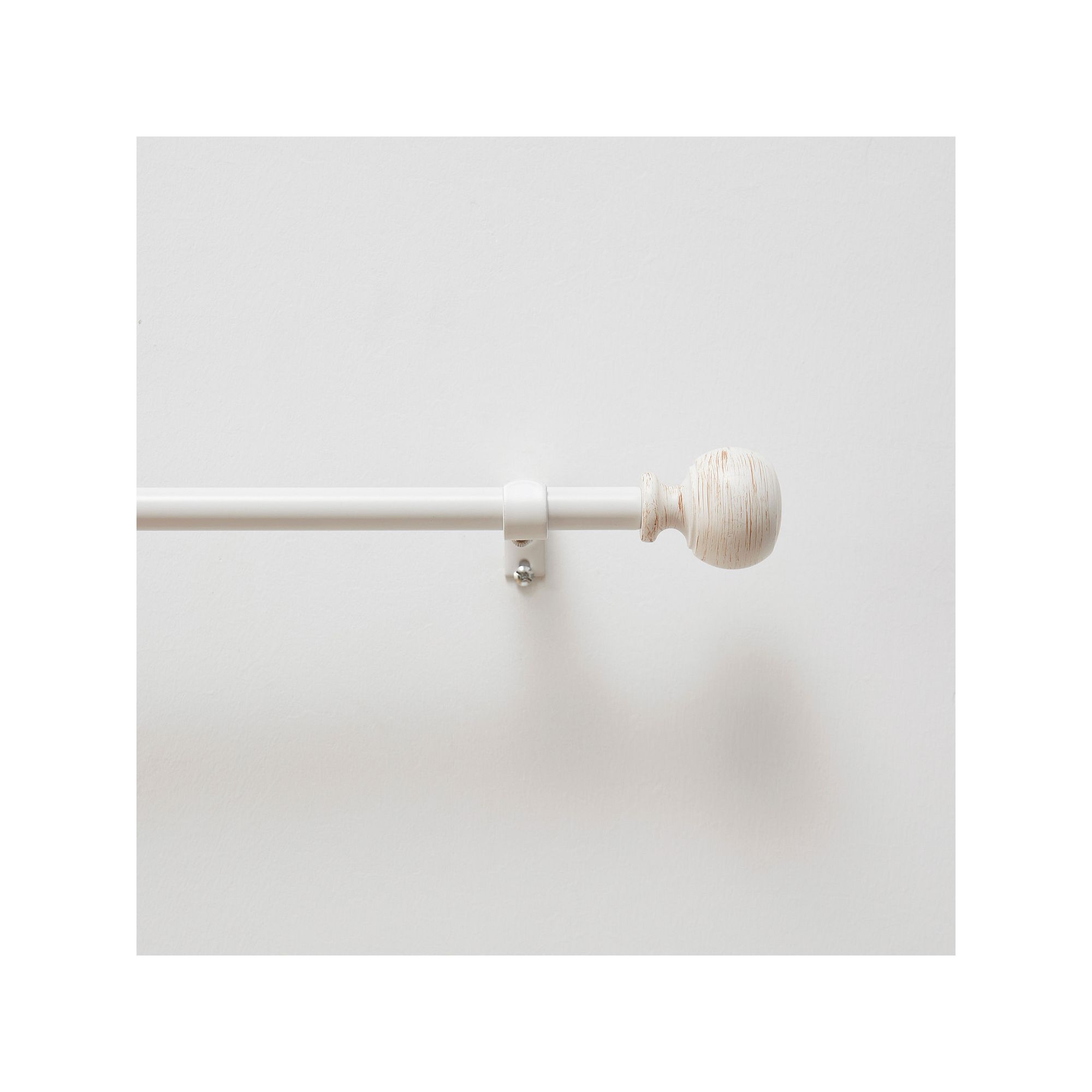Martha Stewart Bergen Curtain Rod Set, White Washed Wood
