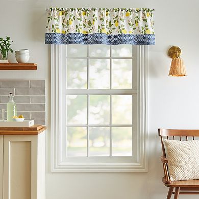 Martha Stewart 3-Piece Lemon Valance & Window Tier Set