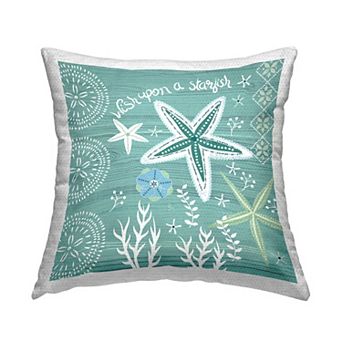 Stupell Home Decor Wish Upon A Starfish Indoor / Outdoor Throw Pillow
