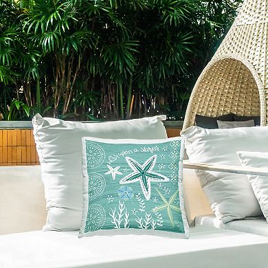 Stupell Home Decor Wish Upon A Starfish Indoor/Outdoor Throw Pillow