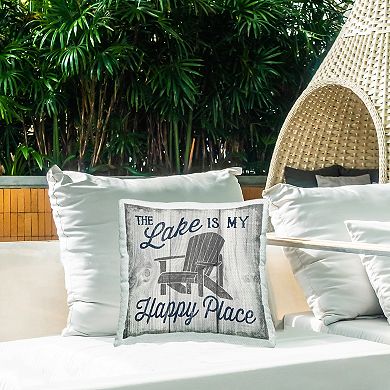 Stupell Home Decor Lake Is My Happy Place Indoor/Outdoor Throw Pillow