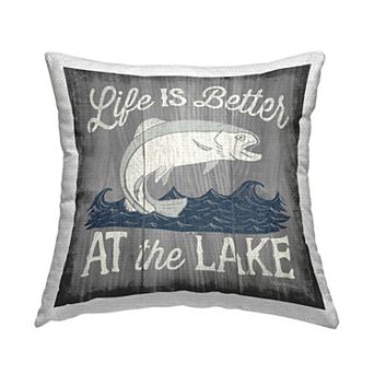 Stupell Home Decor Life Better At Lake Indoor / Outdoor Throw Pillow