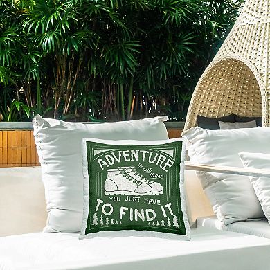 Stupell Home Decor Green Adventure Hiking Indoor/Outdoor Throw Pillow