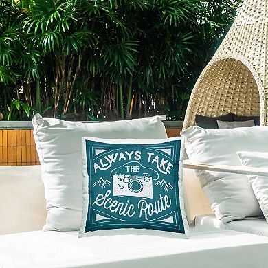 Stupell Home Decor Always Take Scenic Route Indoor/Outdoor Throw Pillow