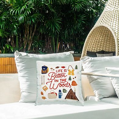 Stupell Home Decor Life Better In Woods Indoor/Outdoor Throw Pillow