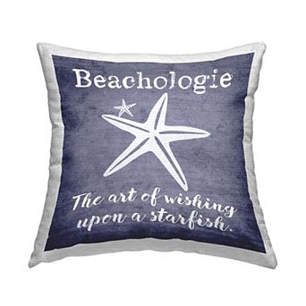 Stupell Home Decor Beachologie Wish Upon Starfish Indoor / Outdoor Throw Pillow