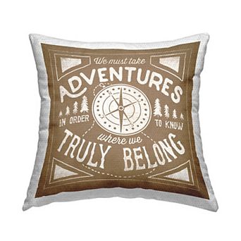 Stupell Home Decor Adventures Compass Indoor / Outdoor Throw Pillow