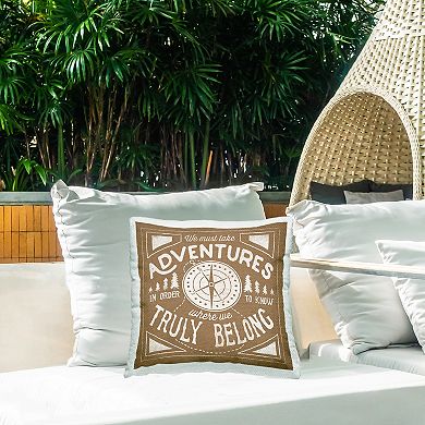 Stupell Home Decor Adventures Compass Indoor/Outdoor Throw Pillow