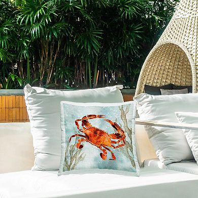Stupell Home Decor Red Crab Underwater Indoor/Outdoor Throw Pillow