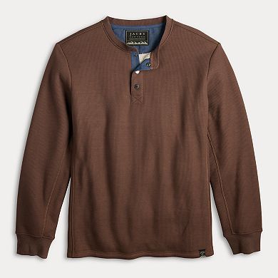 Men's JACHS NY Sherpa-Lined Waffle-Knit Long Sleeve Henley
