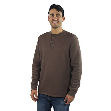 Men's JACHS NY Sherpa-Lined Waffle-Knit Long Sleeve Henley