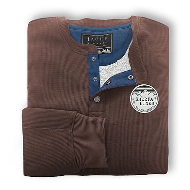 Men's JACHS NY Sherpa-Lined Waffle-Knit Long Sleeve Henley
