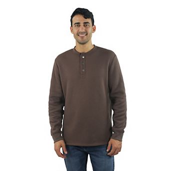 Men's JACHS NY Sherpa-Lined Waffle-Knit Long Sleeve Henley