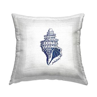Stupell Home Decor Blue Conch Shell Indoor / Outdoor Throw Pillow