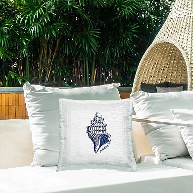 Stupell Home Decor Blue Conch Shell Indoor/Outdoor Throw Pillow