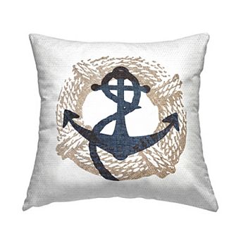 Stupell Home Decor Nautical Anchor and Rope Indoor / Outdoor Throw Pillow