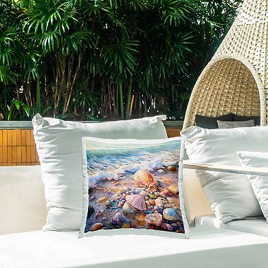 Stupell Home Decor Shells with Beach Waves Indoor/Outdoor Throw Pillow