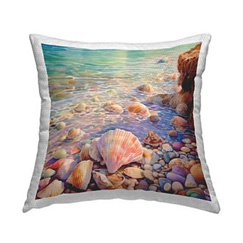Stupell Home Decor Shells in Shallow Shore Indoor / Outdoor Throw Pillow