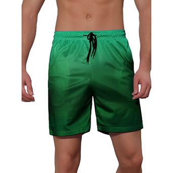 Men's Contrasting Colors Patterned Beach Swimming Board Shorts
