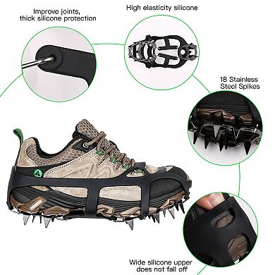 18 Claws Ice Grip Cleats Crampons Snow Anti Slip Cleats