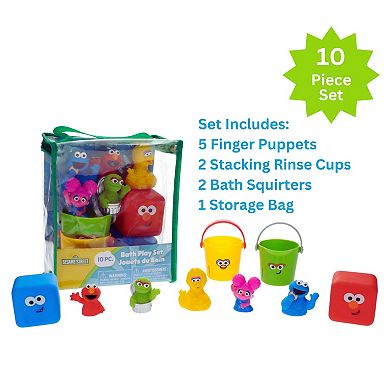 Sesame Street 10-Piece Bath Toy Set