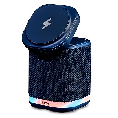 iHome Power Tower Dual Wireless Charging Speaker with Mood Light