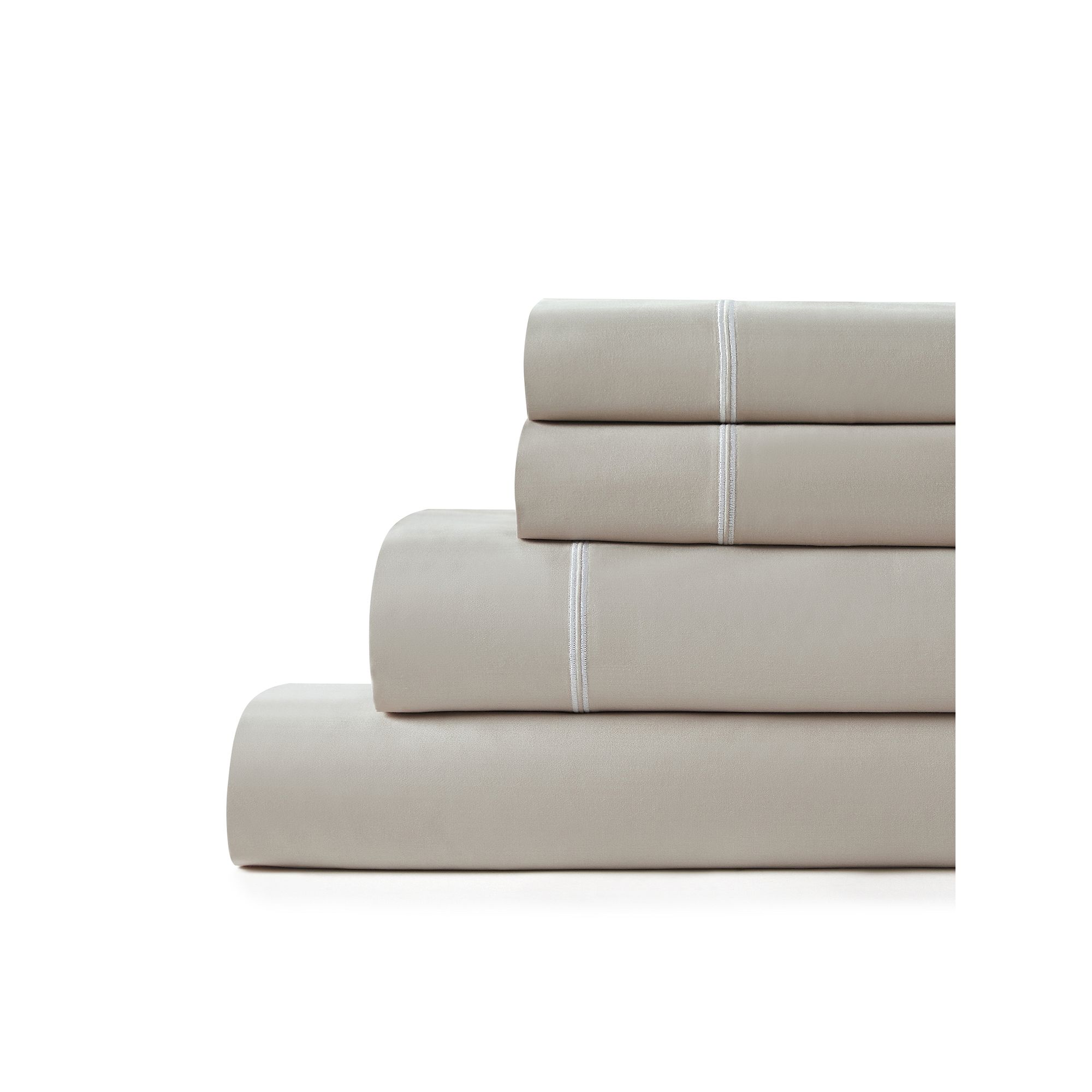 Hotelier Egyptian Cotton Blend Embroidered Sheet Set, W White Emb