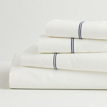 Hotelier Egyptian Cotton Blend Embroidered Sheet Set