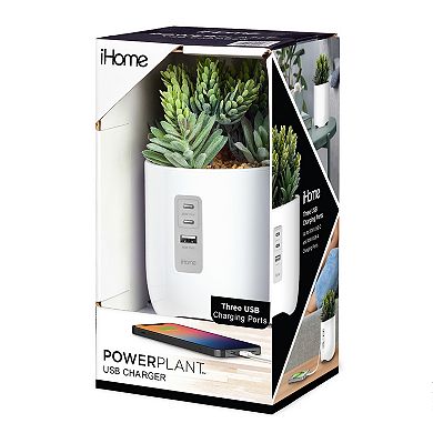 iHome iPP45 Artificial Plant Charging Station with Multiple USB Charging Ports