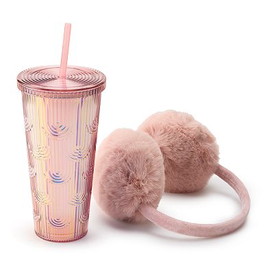 Women's Collection XIIX Cactus Design Tumbler & Earmuff Set