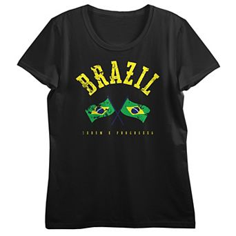 Juniors' Brazil Ordem E Progresso Tee