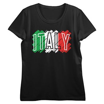 Juniors' Italy Flag Colors Tee