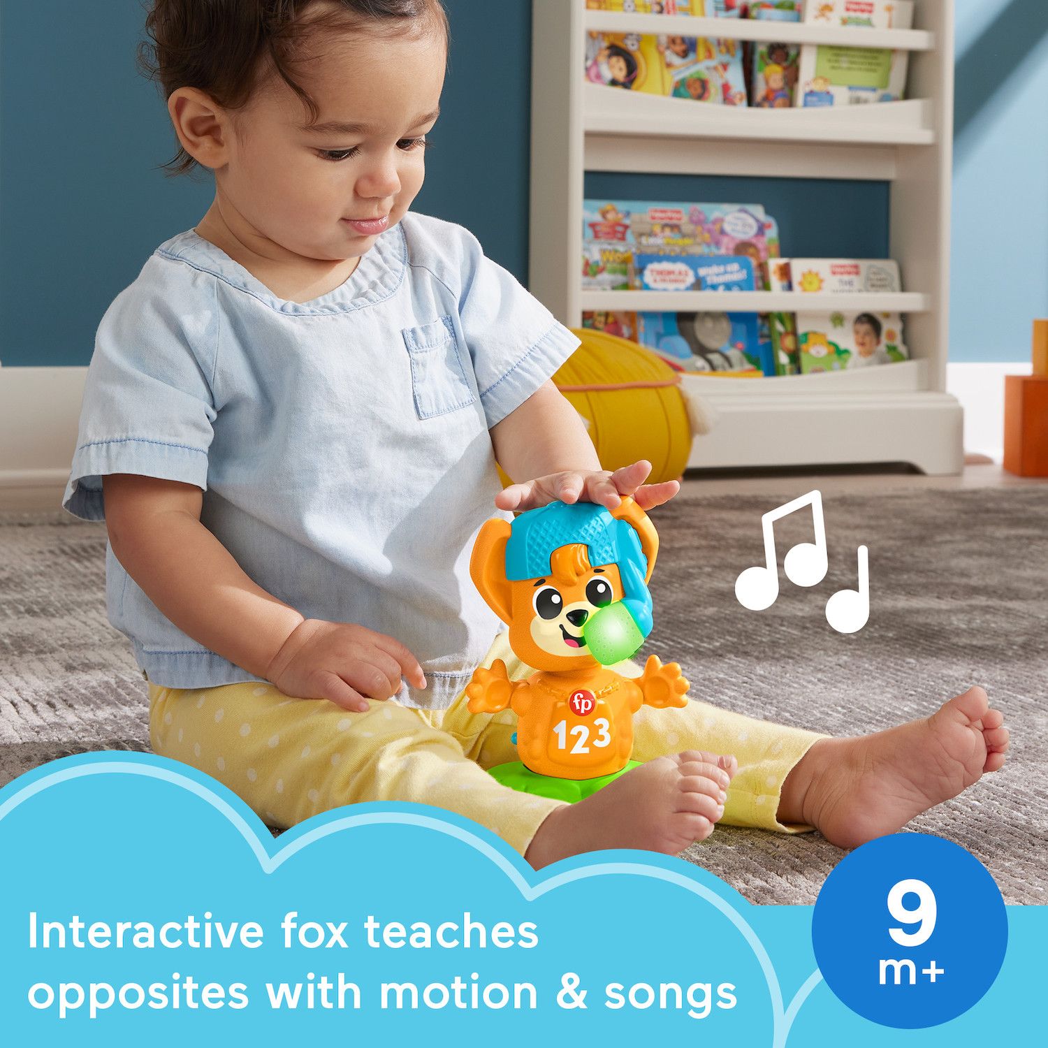 Fisher-Price Link Squad Opposites Fox Baby Learning Toy with Music & Lights
