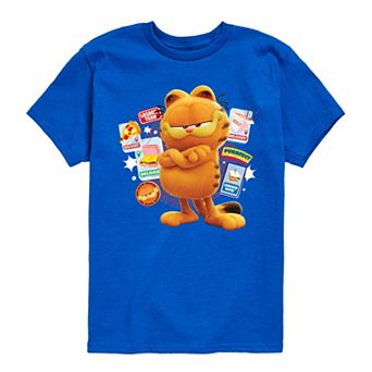 Boys 8-20 Garfield Movie Snack Icons Graphic Tee