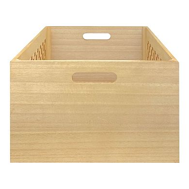 Dwell Studio Rectangular Wood Laser Cut Storage Bin