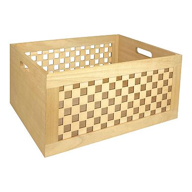 Dwell Studio Rectangular Wood Laser Cut Storage Bin