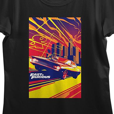 Juniors' Fast & Furious Dodge Poster Graphic Tee