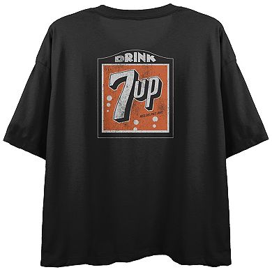 Juniors' 7UP The "Fresh Up" Family Drink Retro Flowy Graphic Tee
