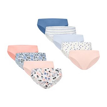 Girls Hanes® 8+1 Bonus Pack Ultimate Pure Comfort Organic Cotton Hipsters Underwear