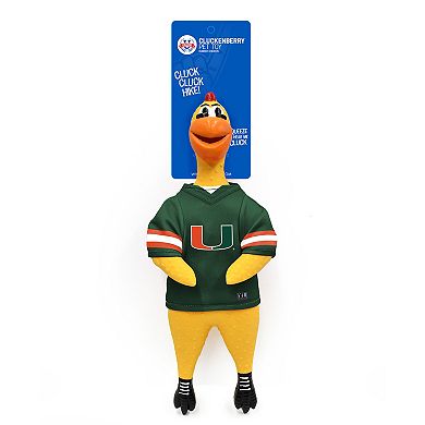 NCAA University of Miami Hurricanes Team Rubber Chicken Pet Toy