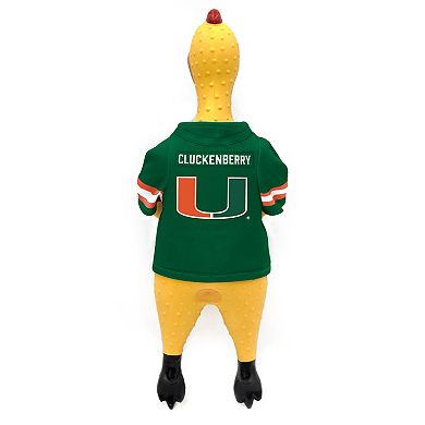 NCAA University of Miami Hurricanes Team Rubber Chicken Pet Toy