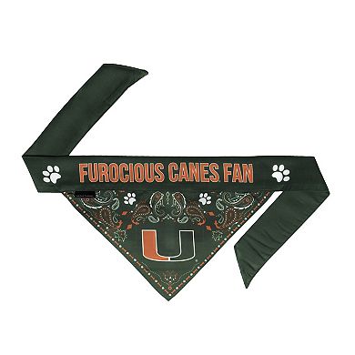 NCAA University of Miami Hurricanes Reversible Pet Bandana