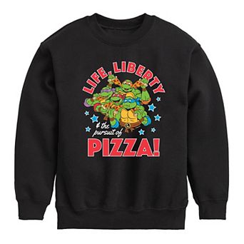 Boys 8-20 TMNT Life Liberty Pursuit Of Pizza Crew Fleece Sweatshirt