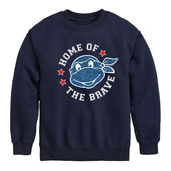 Boys 8-20 TMNT Born Raised USA Crew Fleece Sweatshirt