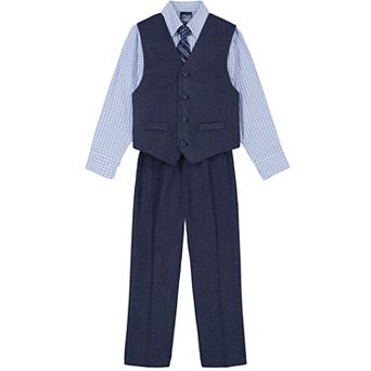 Toddler Boy IZOD Striated Twill Vest, Shirt, Pants, & Tie Set