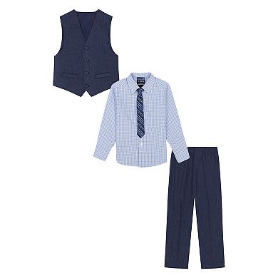Toddler Boy IZOD Striated Twill Vest, Shirt, Pants, & Tie Set