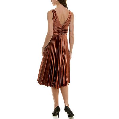 velvet pleated midi dress Simara Velvet Pleat Midi Dress