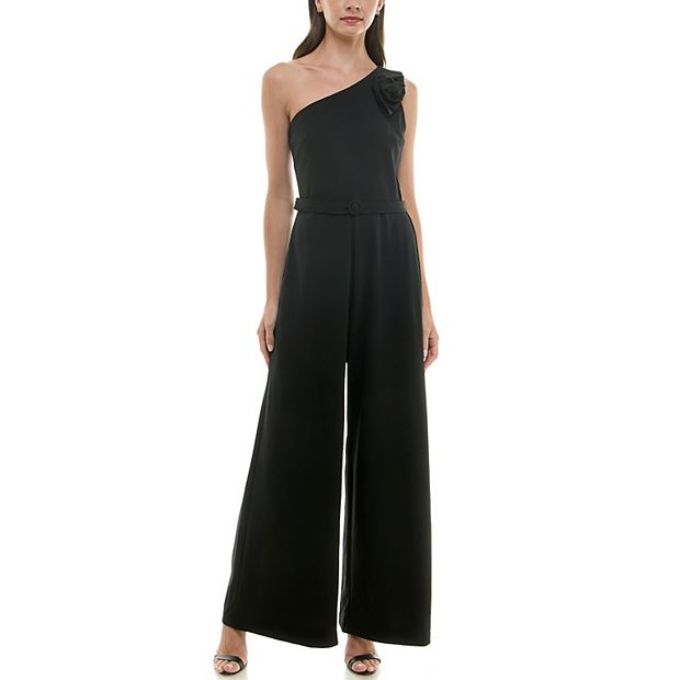 Women's Maison Tara One Shoulder Rosette Crepe Jumpsuit